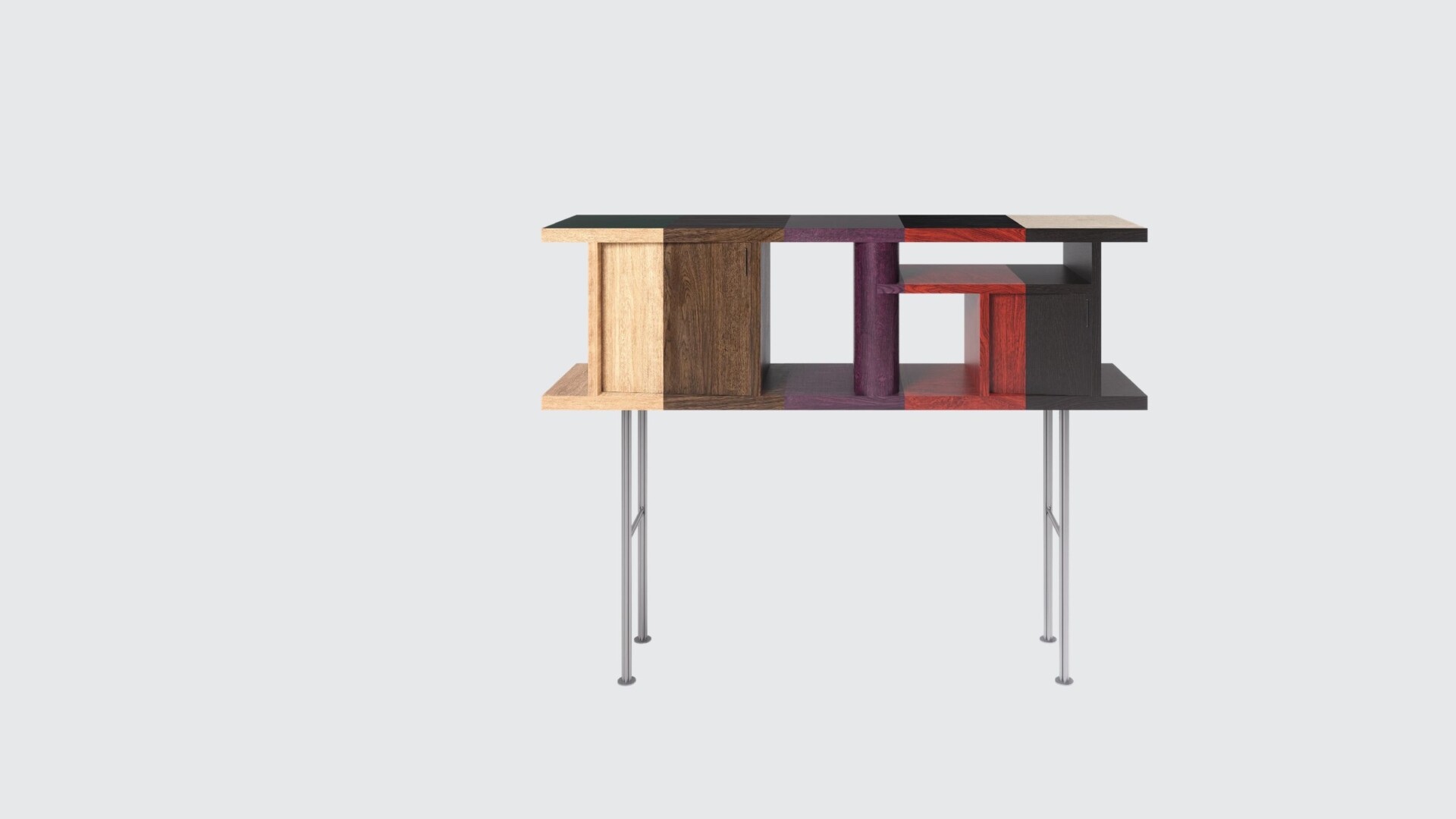 GLOAM Console in five wood editions