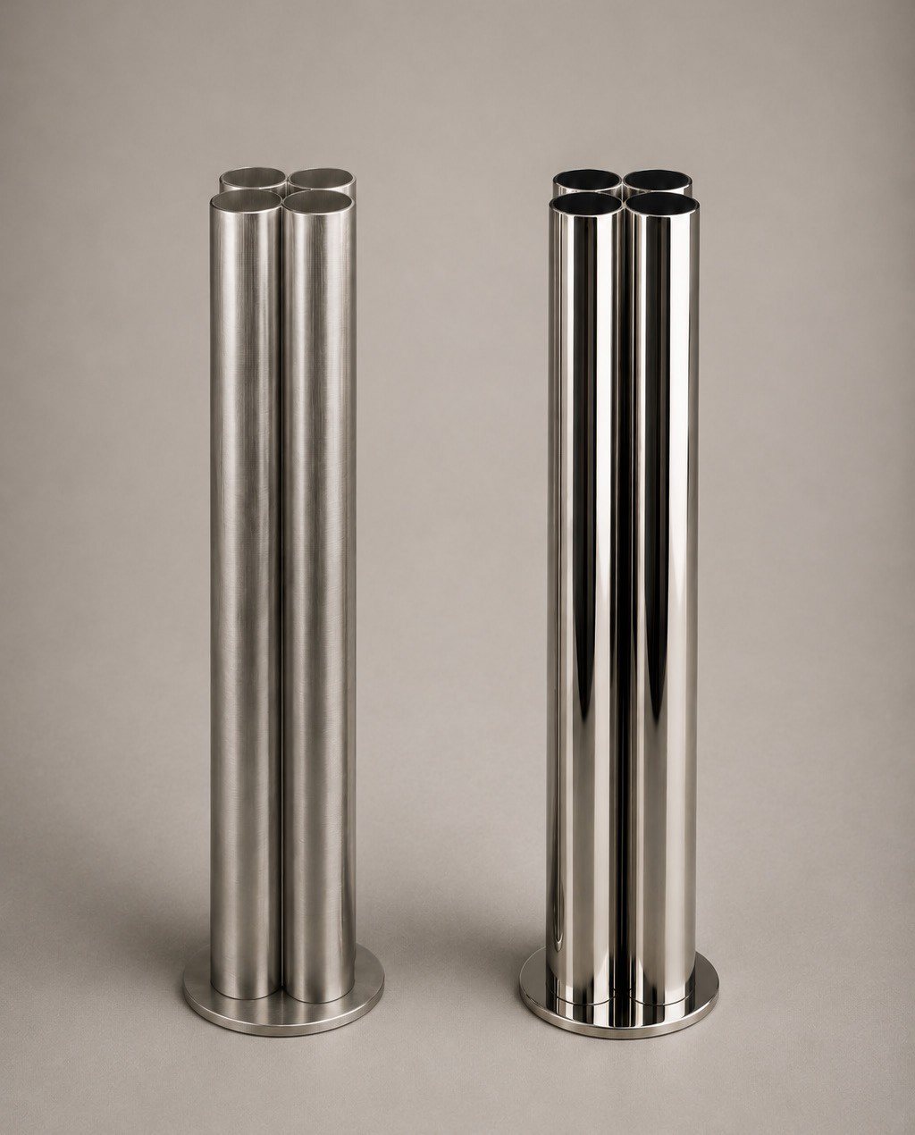Four-leaf clover stainless steel legs, brushed and mirrored